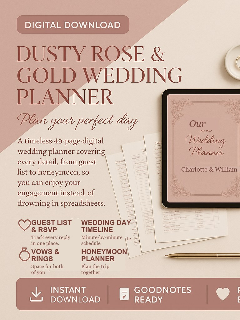 Dusty Rose & Gold Wedding Planner