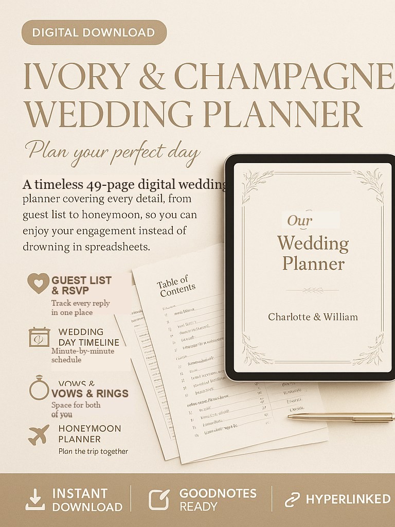 Ivory & Champagne Wedding Planner