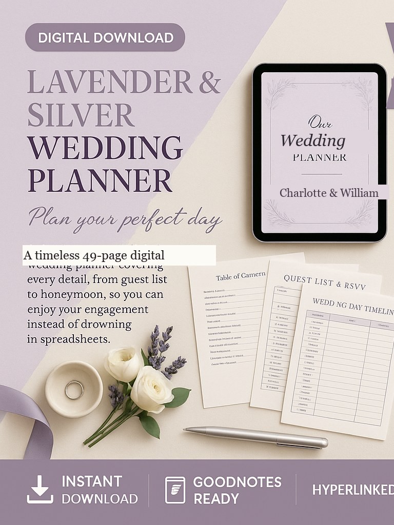 Lavender & Silver Wedding Planner